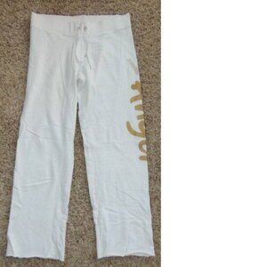 Womens Victorias Secret Supermodel Pants Medium White Pull On Sequin Sweatpants